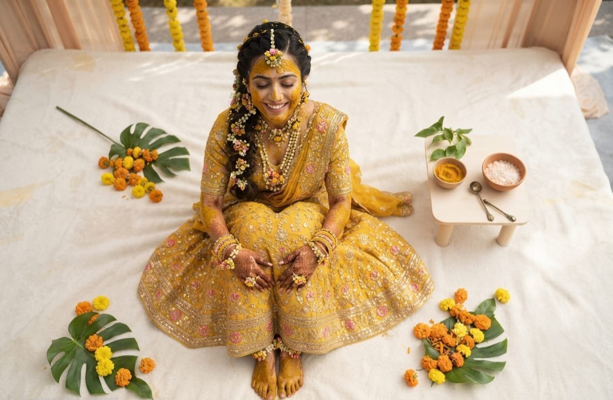 Haldi Makeup and Water-Resistant Styling in Trivandrum at Vedhas Refinery